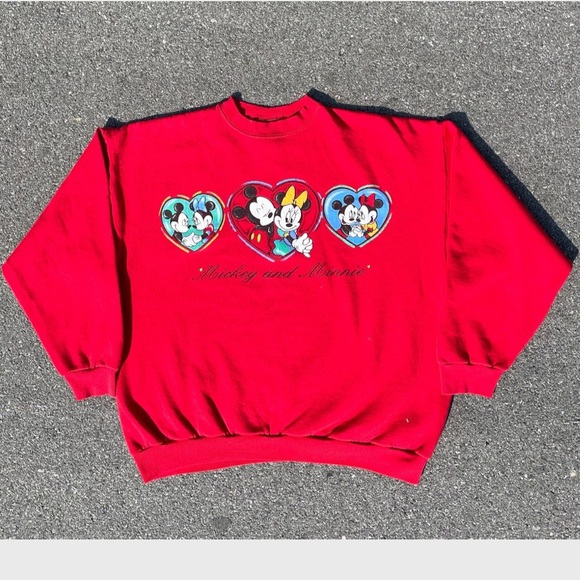Mickey Unlimited Other - Mickey Loves Minnie 1990s Disney Mickey Unlimited Sweatshirt Men's Size (XL)